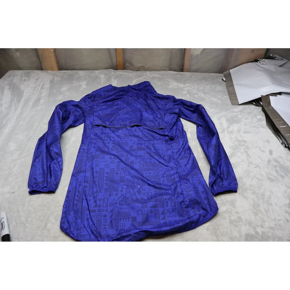 Adidas Jacket Womens Small Blue Supernova Tokyo‎ Printed Running Wind Rain Track